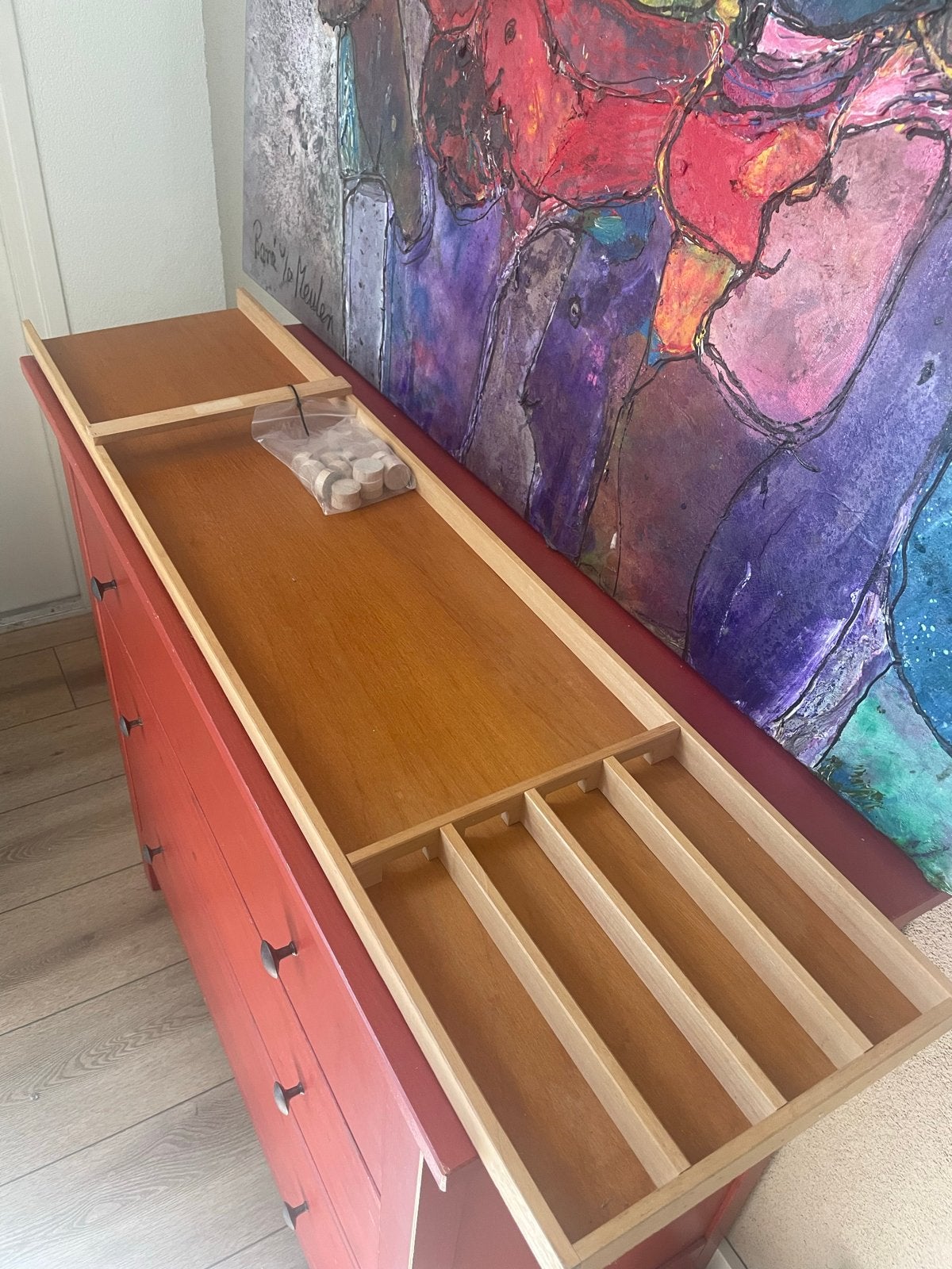 Sjoelbak 1,30m x 0,29m met stenen, Ophalen, Zo goed als nieuw