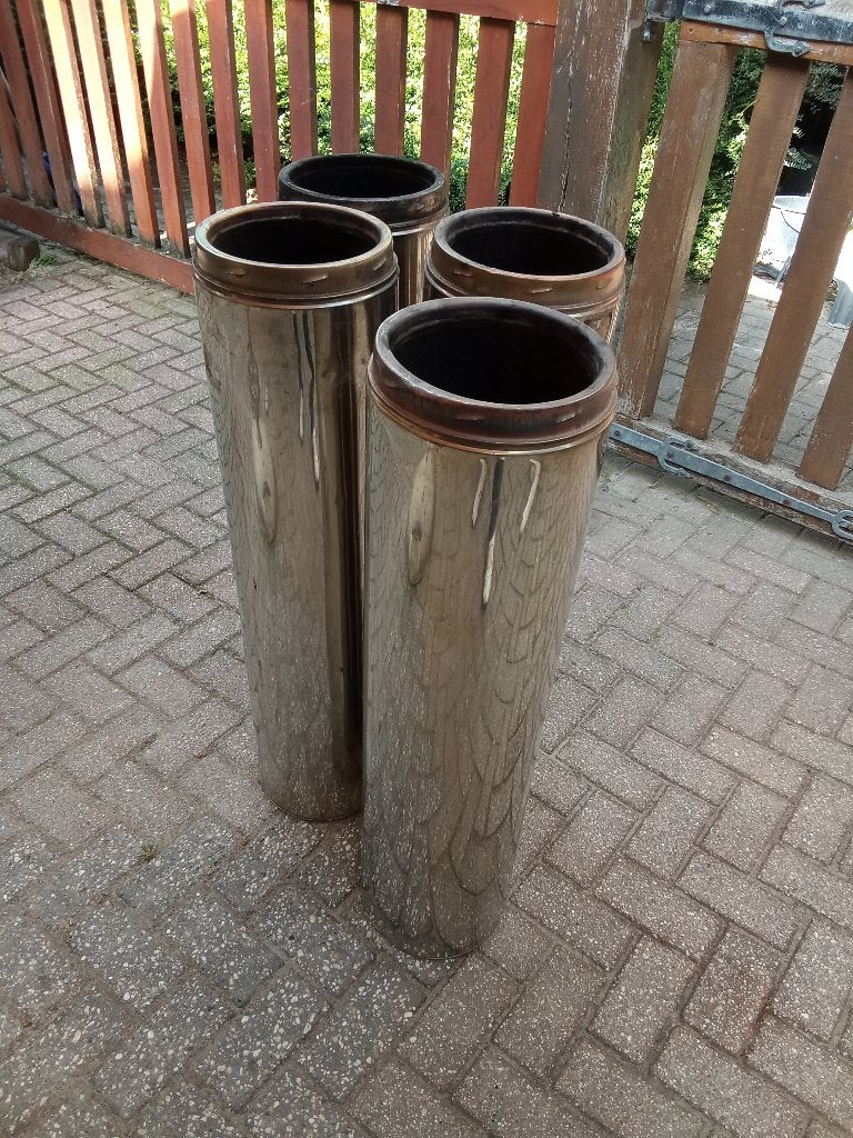 4 meter rvs Dubbelwandige kachelpijp 200mm binnendiameter, Ophalen, Overige typen, Zo goed als nieuw, 60 tot 150 cm