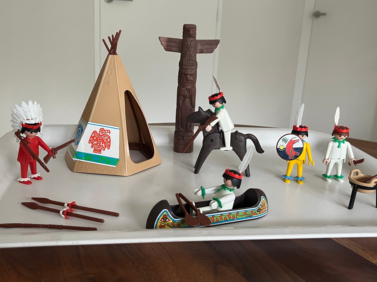 Playmobil Indianen set 3483 met tipi, kano en figuren, Complete set, Overige typen, Zo goed als nieuw, Historisch