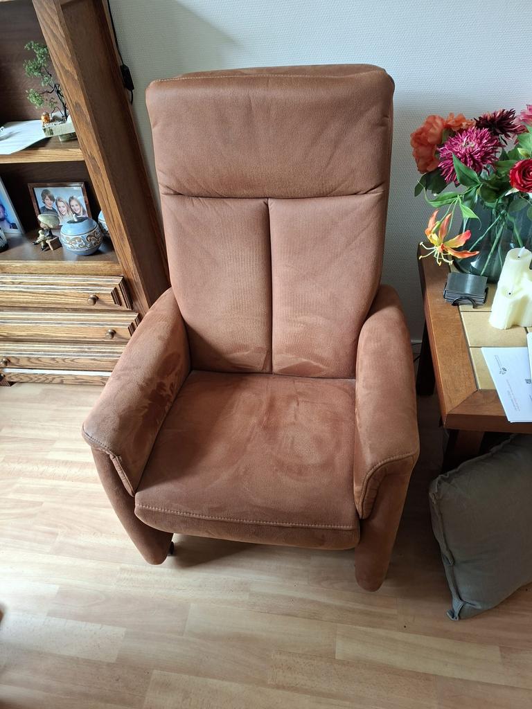 Relaxstoel (en sta op), Ophalen, Bruin, Leer, Zo goed als nieuw