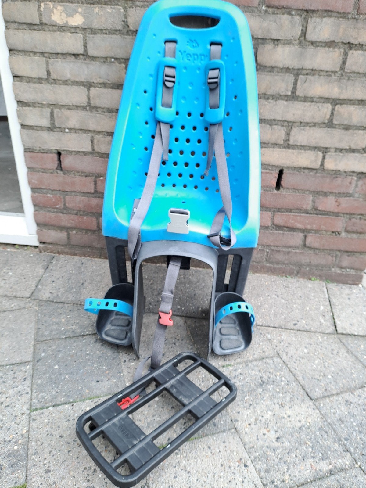 Yepp Achterzitje Blauw met Extra Bagagedrager, Ophalen, Achterzitje, Yepp, 9 t/m 18 kg