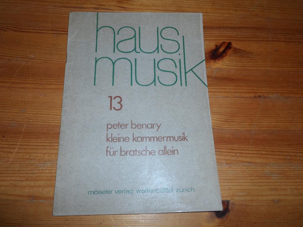 Peter benary - kleine kammermusik haus musik 13, Gebruikt, Klassiek, Ophalen of Verzenden, Viool of Altviool