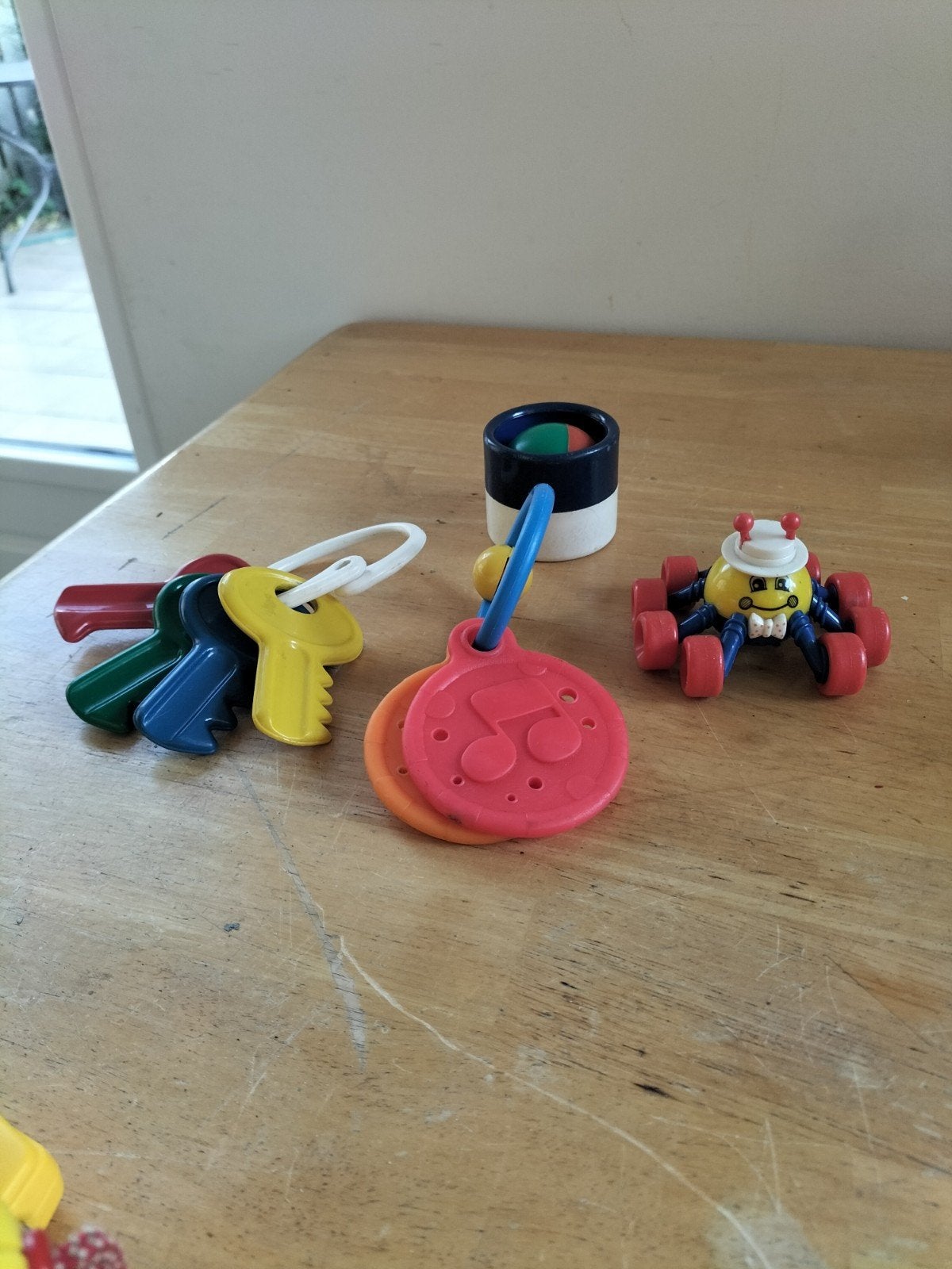 Fisher Price Vintage Speelgoed: Sleutelbos, Spin & Rammelaar, Ophalen, Gebruikt, Overige typen, Met geluid