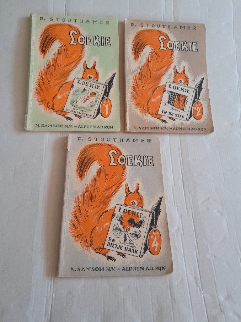 3 delen loekie - p. stouthamer - ill. w.g. van de hulst jr., Boeken, Ophalen of Verzenden, Gelezen, Overige niveaus, Nederlands