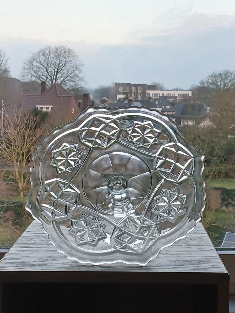 Taartschaal Kristalglas Vintage, Antiek en Kunst, Antiek | Glas en Kristal, Ophalen of Verzenden