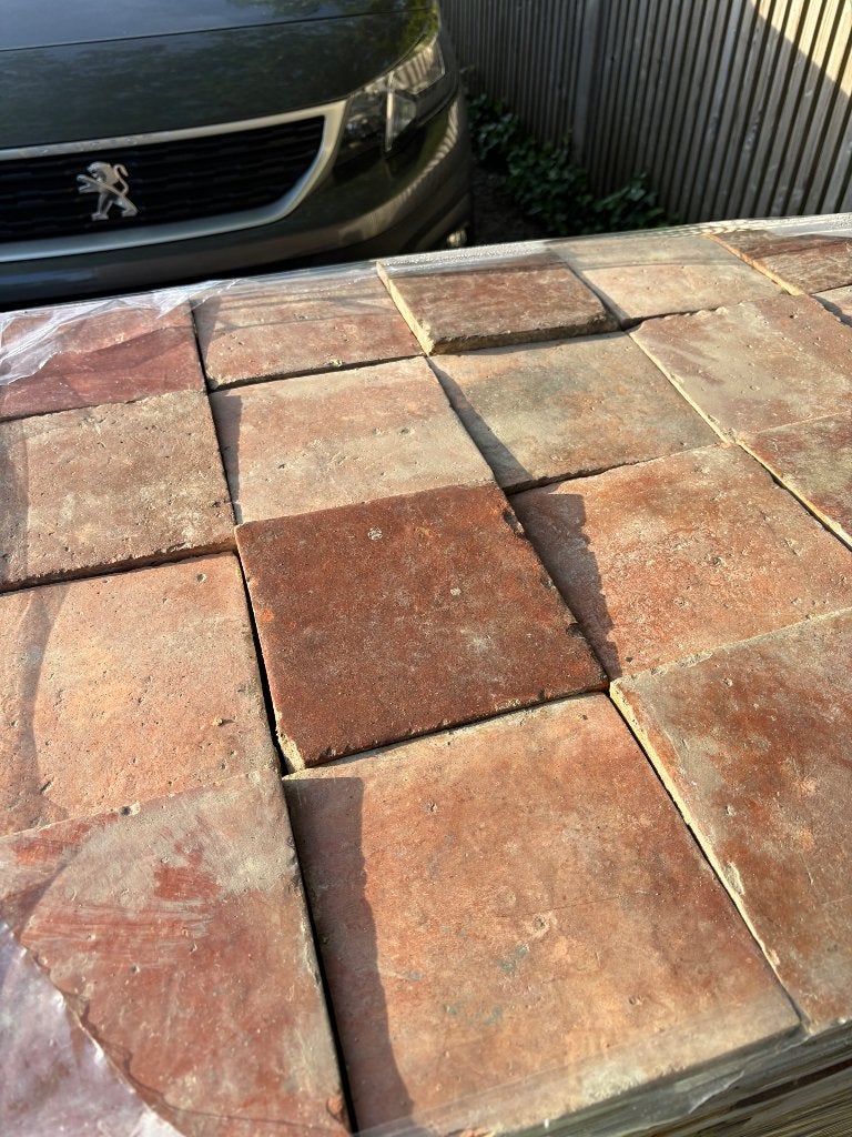 Lot Antieke terracotta tegels. Voor info BELLEN 0474220705, Ophalen