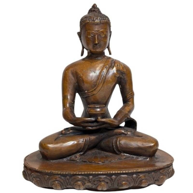 Himalaya bronzen Boeddha met offerkom – 17e eeuw – 019