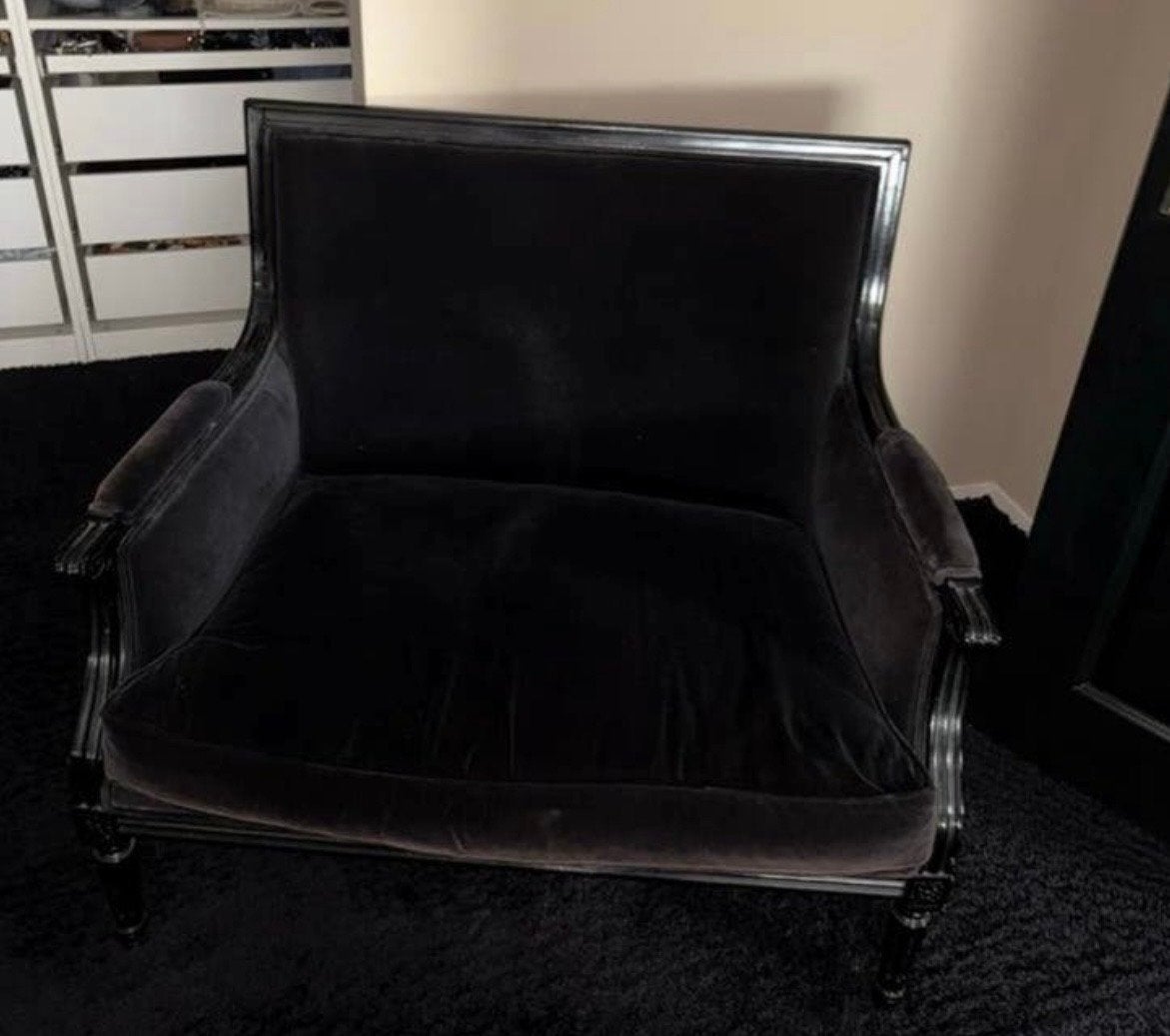 Eichholtz stoel velours zwart, Zwart, Ophalen of Verzenden, Zo goed als nieuw, Eén