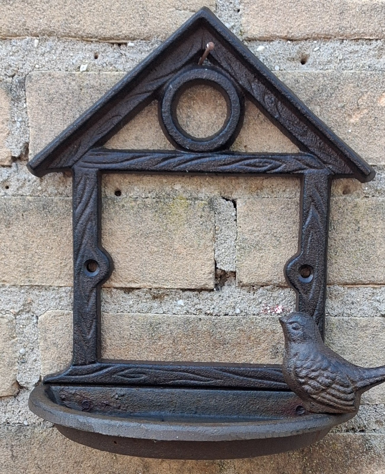 Voerbakje/waterbakje vogels. Gietijzer. 18/22 cm, Tuin en Terras, Ophalen, Zo goed als nieuw