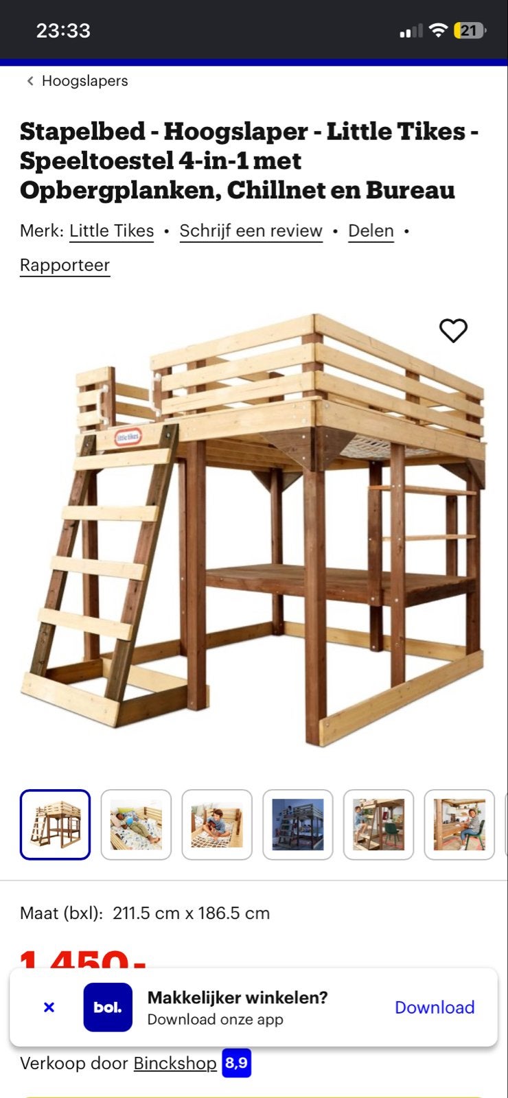 Little Tikes Hoogslaper 4-in-1 met speeltoestel en bureau, Ophalen, Gebruikt, Hoogslaper, Eenpersoons