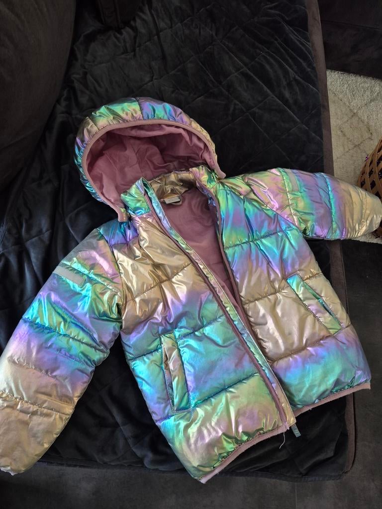 Lindex regenboog pufferjack maat 116, Ophalen of Verzenden, Zo goed als nieuw, Lindex, Meisje
