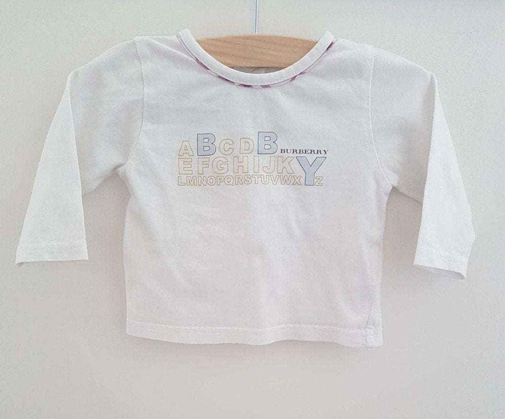 Burberry Baby shirtje 'ABC' 62, Verzenden, Zo goed als nieuw, Jongetje of Meisje, Shirtje of Longsleeve