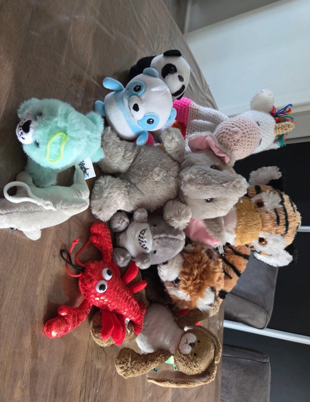 Diverse knuffels: eenhoorn, tijger, panda en meer!, Gebruikt, Ophalen of Verzenden, Middelgroot (20 tot 80 cm), Wit