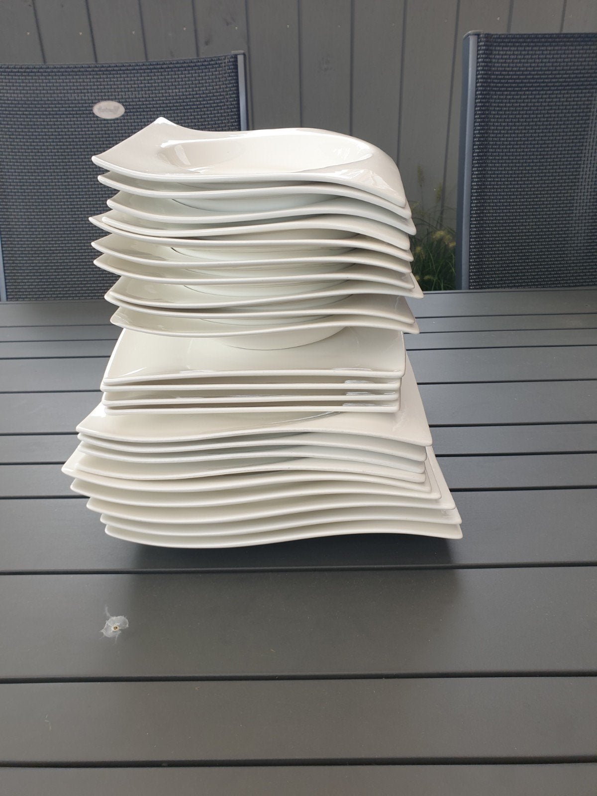 Mooi wit servies 23 delig, Ophalen, Zo goed als nieuw, Porselein, Overige stijlen