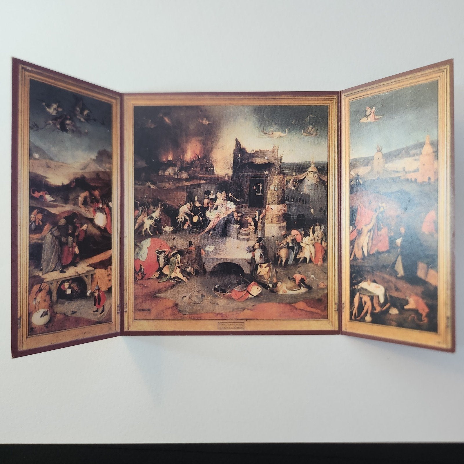 A1 Kunstkaart Jheronimus Bosch in 3D - De Verzoeking, Ophalen of Verzenden, 1980 tot heden, Ongelopen, Cultuur en Media