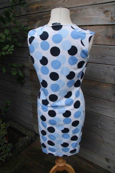 Overslagjurk creme/ blauw Purdey mt S Vaste prijs, Blauw, Ophalen of Verzenden, Zo goed als nieuw, Purdey