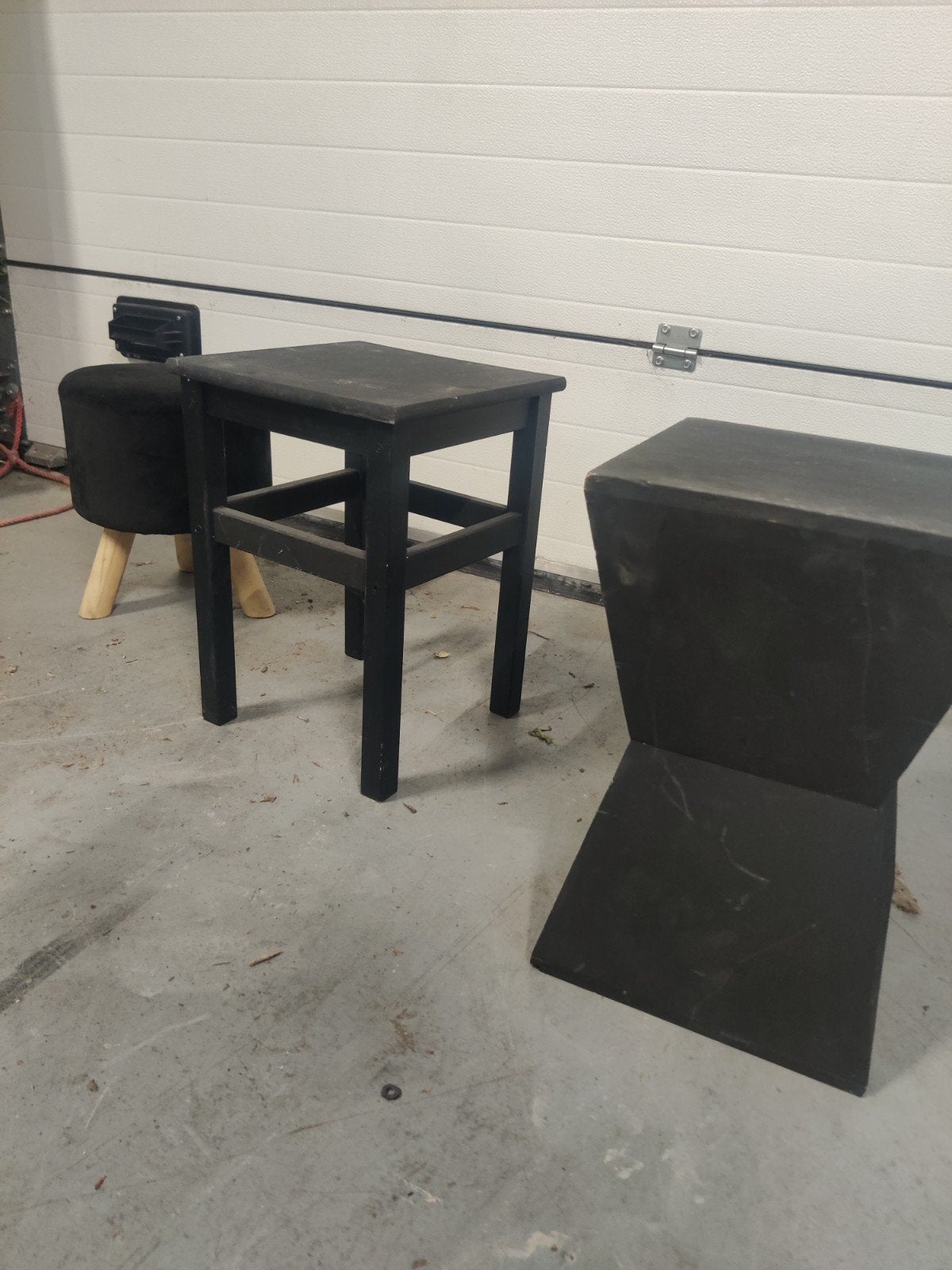 3 keer bijzettafel/krukje, Ophalen, Gebruikt, Rond, Minder dan 55 cm