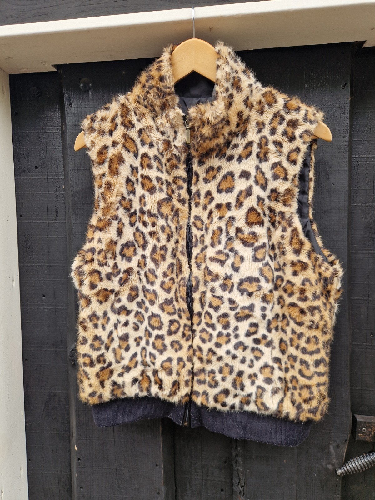 PLUCHE PANTERPRINT ZACHTE BODYWARMER MAAT 42, Ophalen of Verzenden, Zo goed als nieuw, Maat 42/44 (L), Bruin