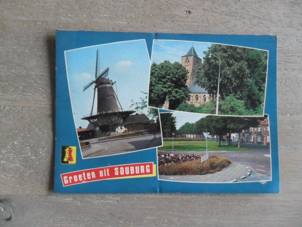 Souburg, molen de Pere/nh kerk/Marnix plein, Verzenden, 1980 tot heden, Ongelopen