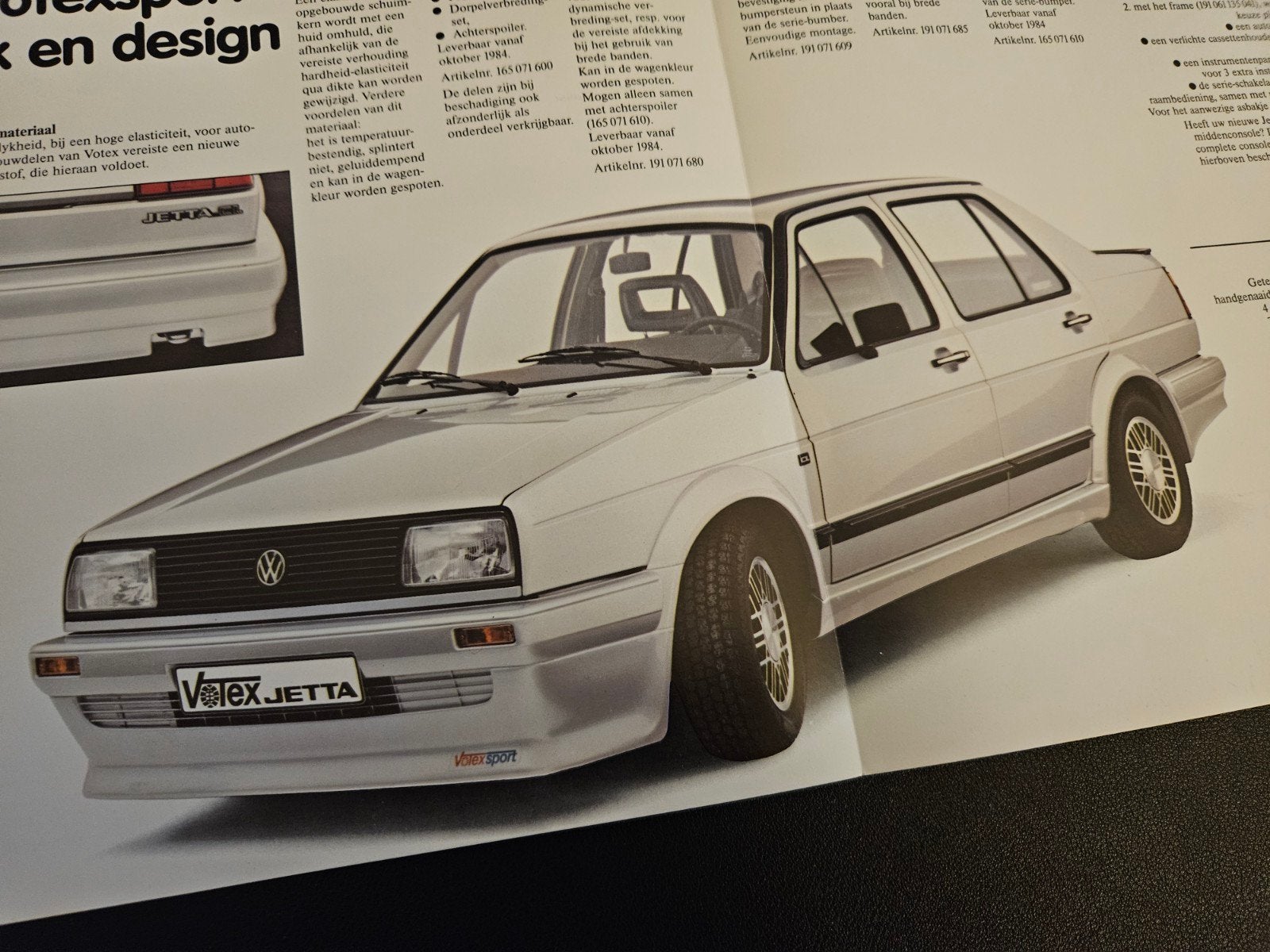 Brochure Volkswagen Jetta Votex accessoires 1084, Ophalen of Verzenden, Zo goed als nieuw, Volkswagen