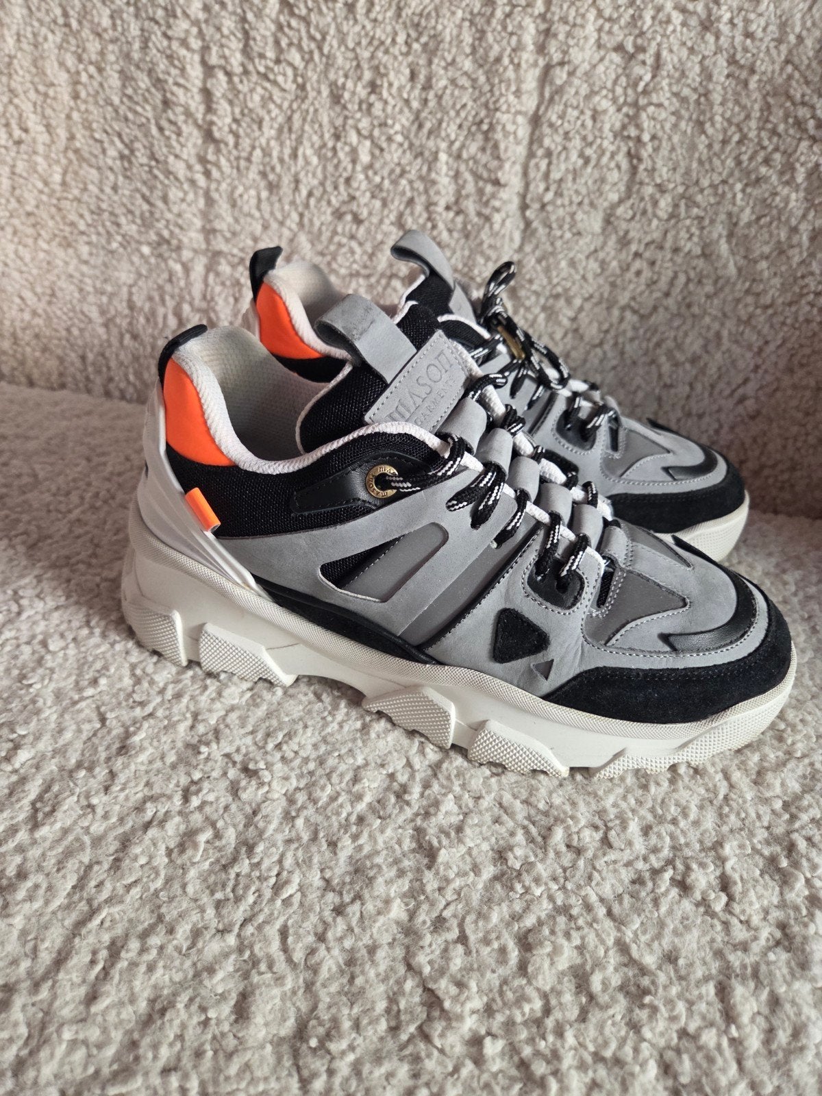 Mason Garments Sneakers - Grijs/Zwart/Oranje, Ophalen of Verzenden