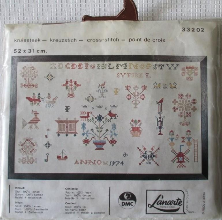 Borduurpakket,Borduren,Kruissteek,Merklap 1974,Lanarte 33202, Verzenden, Zo goed als nieuw, Borduurpakket