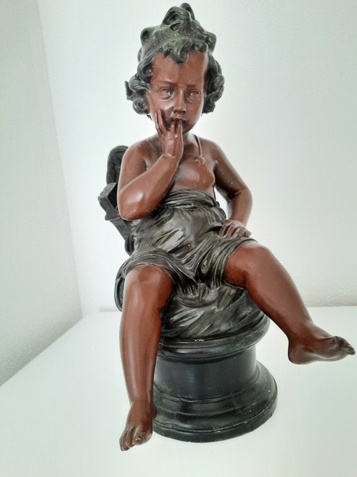 Engel Beeldje - Religieus Decoratief Kunstwerk, Ophalen, Minder dan 20 cm, Brons, Beeld