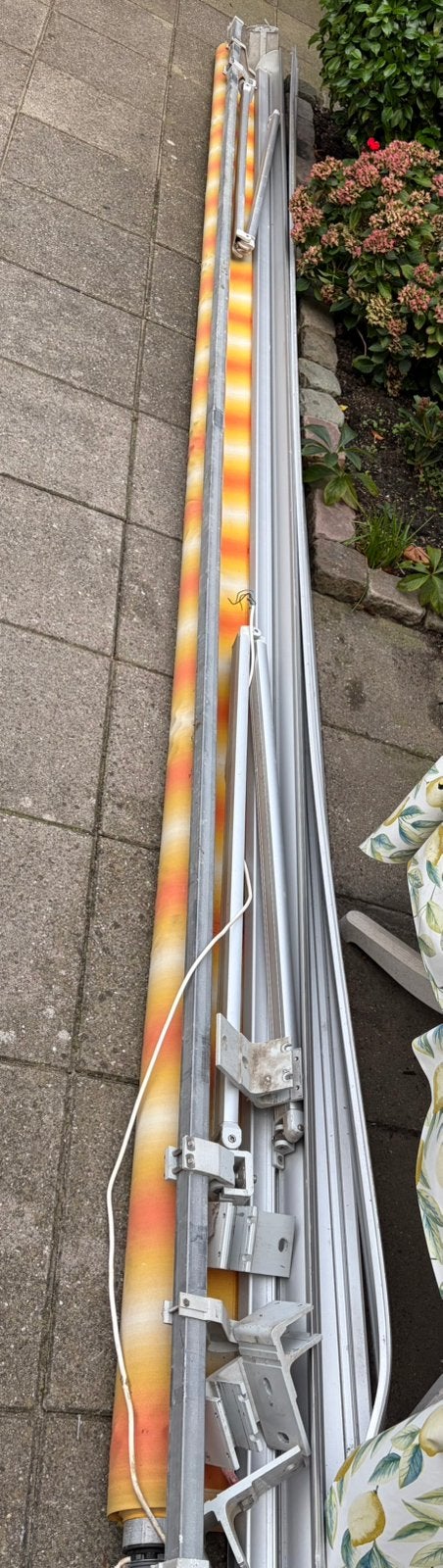 Zonnenscherm oud ijzer, Tuin en Terras, Ophalen, Gebruikt, 450 cm of meer, Elektrisch