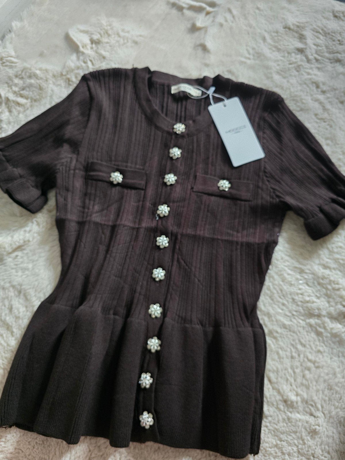 Mooie MooCCI Paris top, splinternieuw huidige collectie, Maat 38/40 (M), Bruin, Verzenden, Nieuw