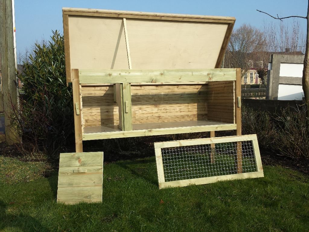 Konijnenhok Ermelo | Duurzame materialen, 110 cm of meer, Nieuw, Ophalen of Verzenden, 90 cm of meer