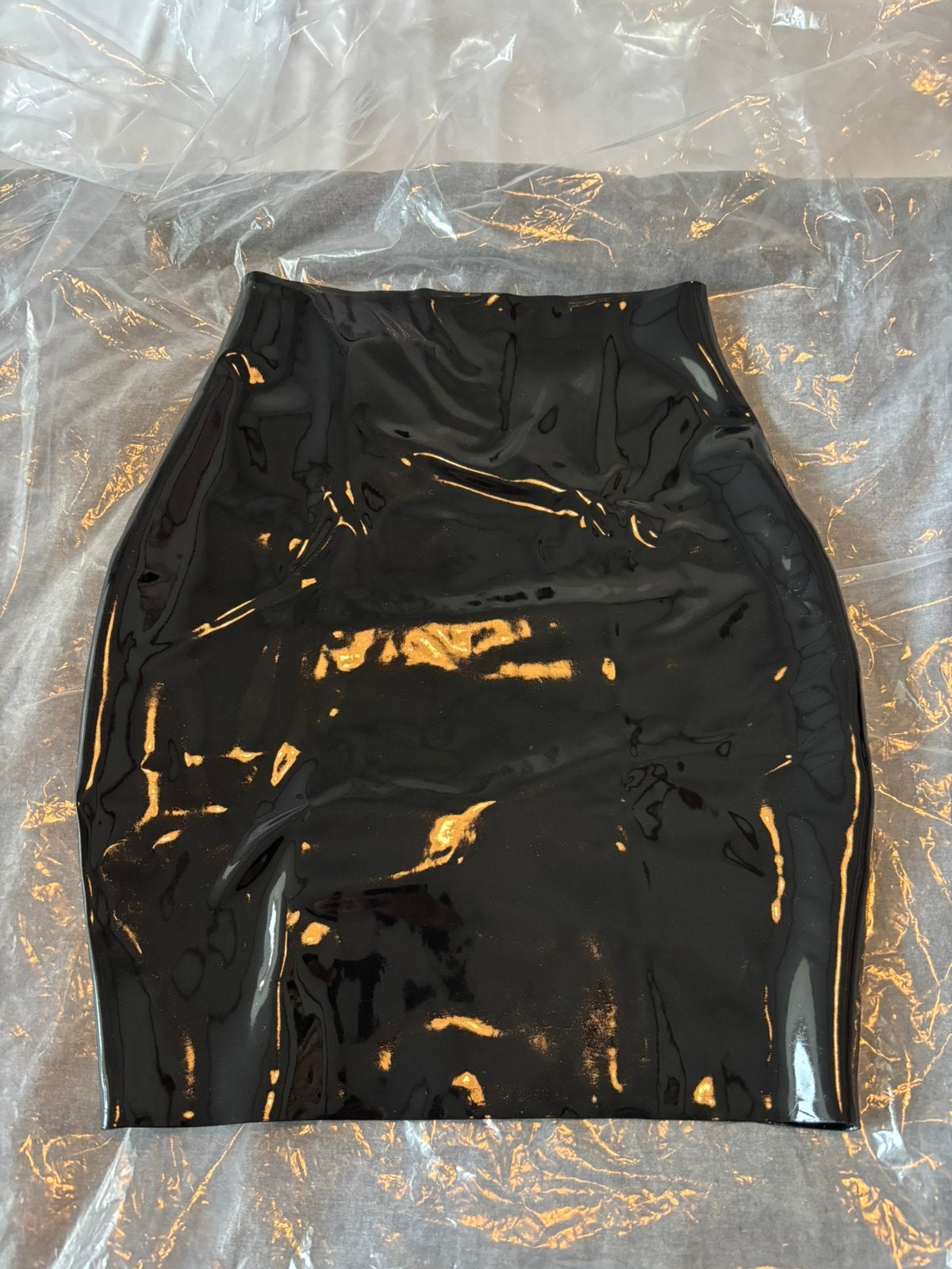 Polymorphe sk-203 latex rok, blote billen spanking skirt, Maat 38/40 (M), Verzenden, Zwart, Nieuw