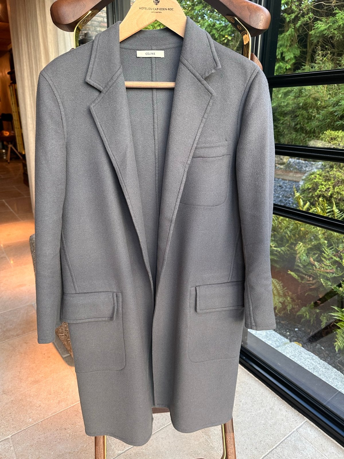Celine 100% Kasjmier Jas - Muisgrijs, Maat 34 FR, Verzenden, Zo goed als nieuw, Maat 34 (XS) of kleiner, Grijs