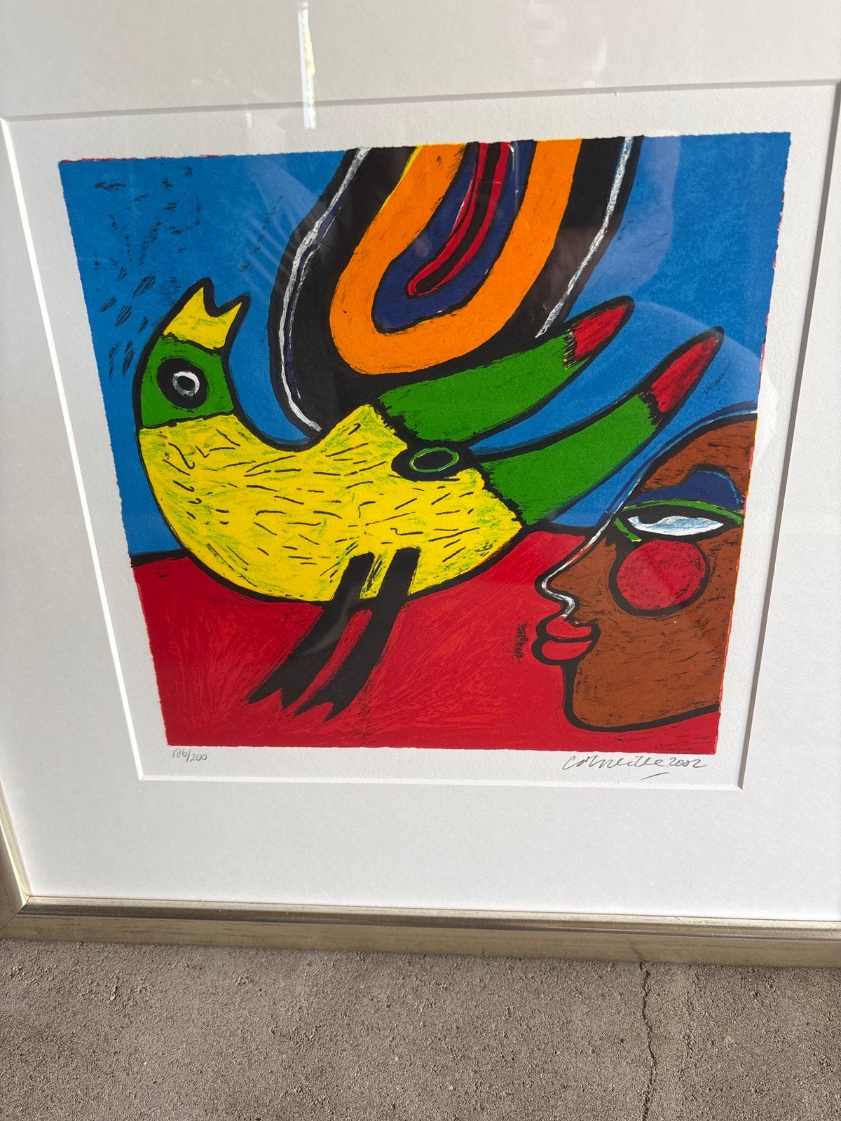 zeefdruk Corneille “Soleil cou coupé II” uit 2002 (186/200), Zeefdruk, Gelimiteerde oplage, Abstract, Ophalen