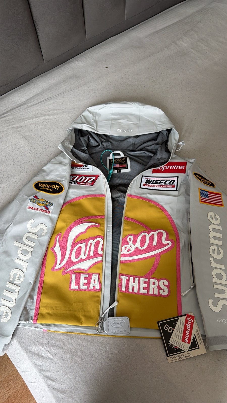 Supreme Vanson Jas, Kleding | Heren, Jassen | Zomer, Ophalen of Verzenden, Zo goed als nieuw, Maat 46 (S) of kleiner, Wit