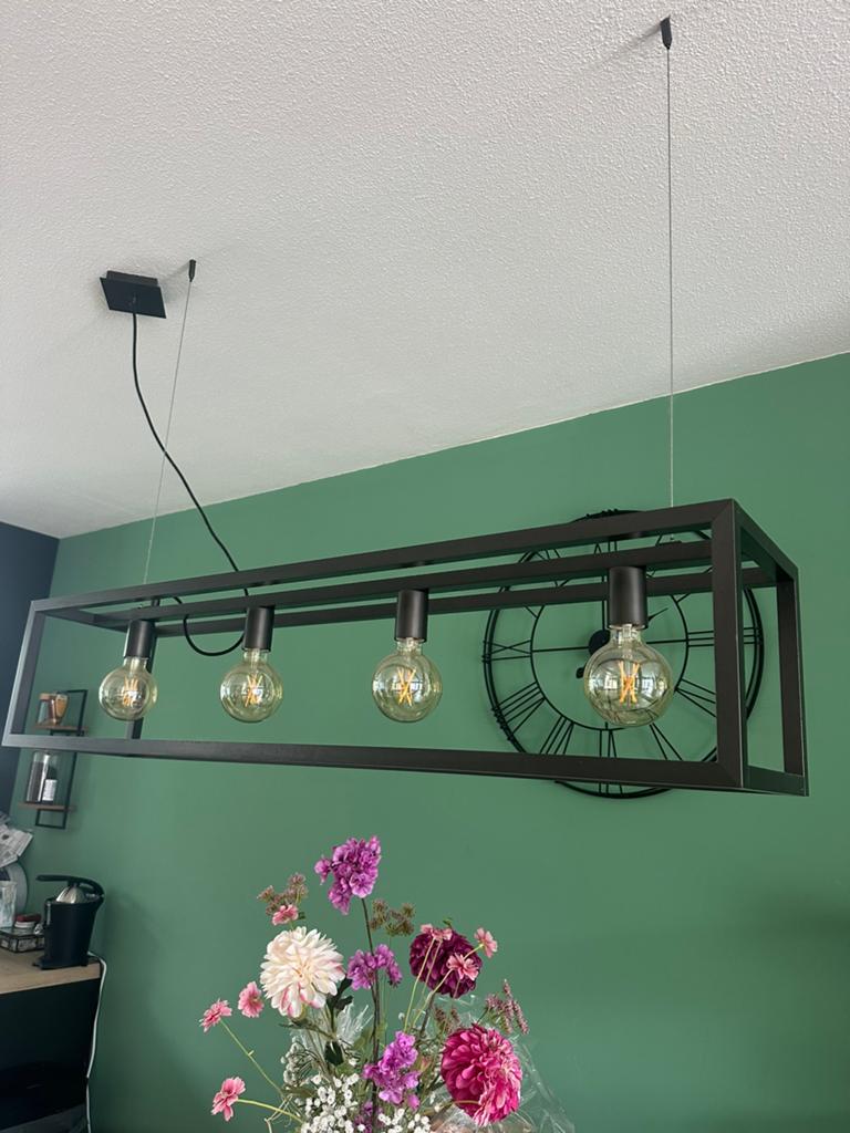 Hanglamp incl. Philips bollen, zo goed als nieuw!, Ophalen of Verzenden, Zo goed als nieuw, Metaal, Industrieel