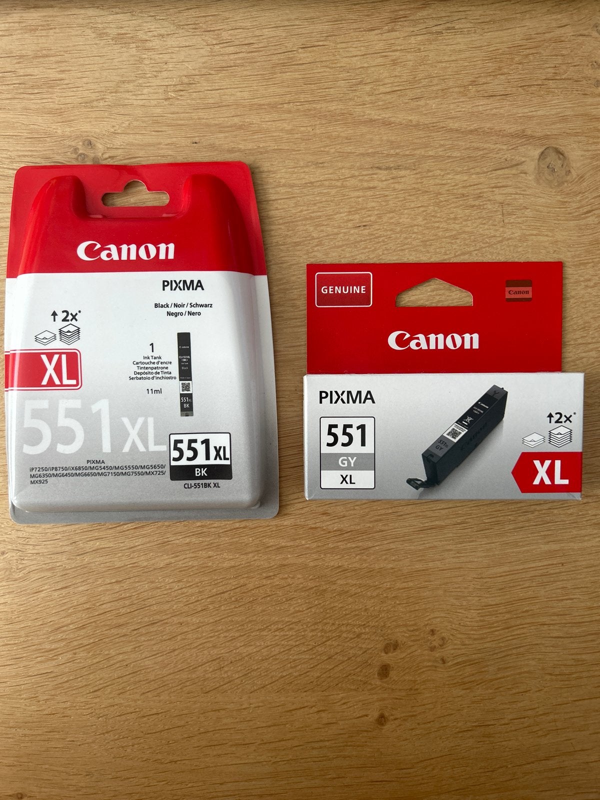 Nieuwe Canon Pixma 551XL Inktcartridges (Zwart & Grijs), Ophalen of Verzenden, Nieuw, Cartridge
