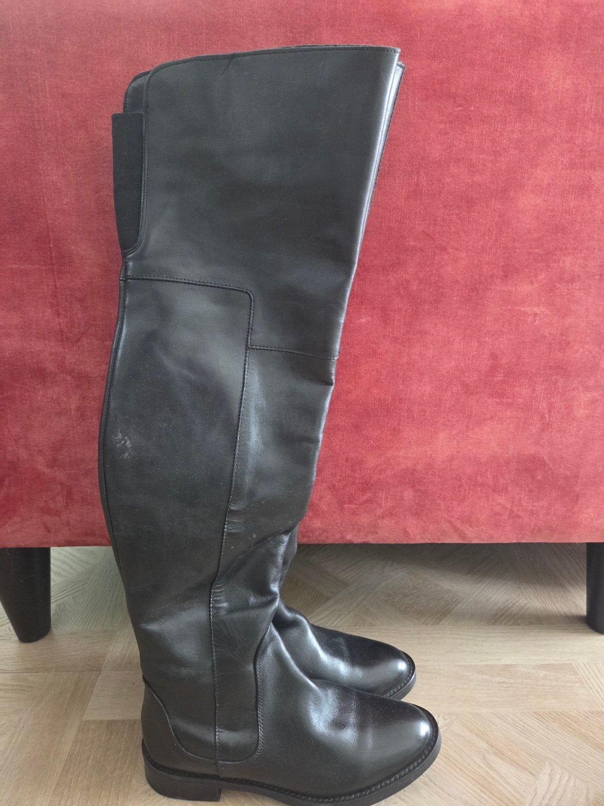 Zwarte leren overknee laarzen - Maat 39 Bronx, Hoge laarzen, Bronx, Zwart, Ophalen of Verzenden