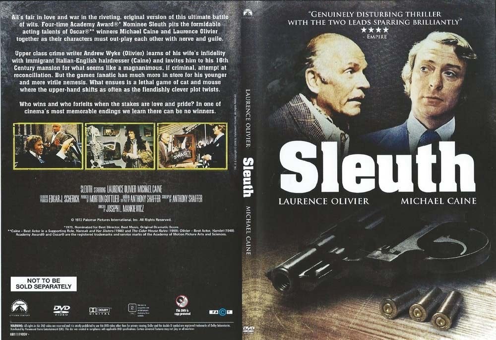 Sleuth 1972 DVD met Sir Laurence Olivier en Michael Caine, Alle leeftijden, Ophalen of Verzenden, Zo goed als nieuw, Actie en Avontuur