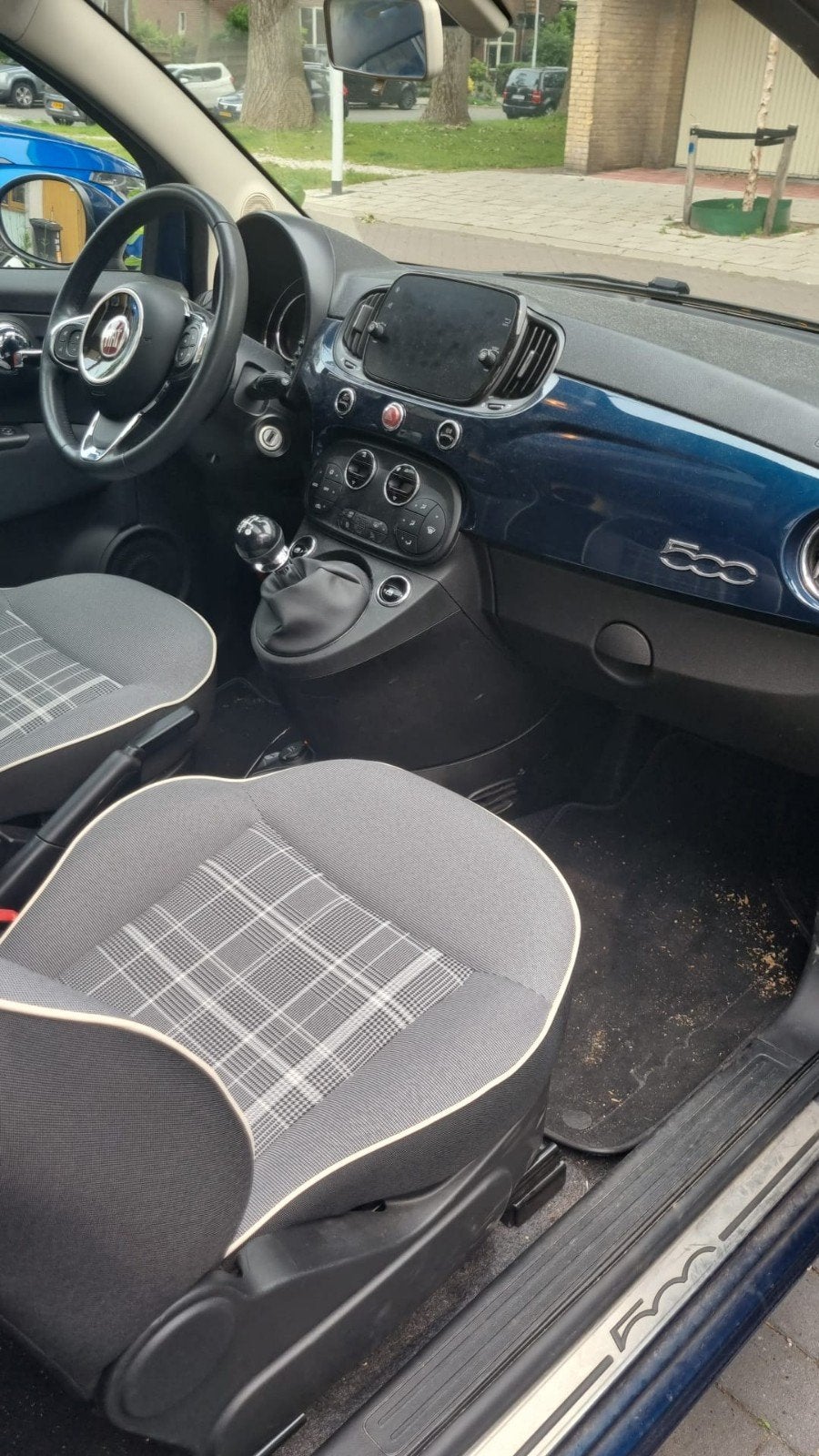 Fiat 500 Twinair Turbo 80pk 2018 Blauw, Auto's, Voorwielaandrijving, 31 €/maand, 905 kg, Origineel Nederlands