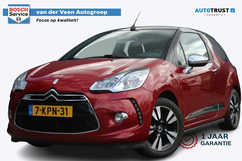 Citroën DS3 Cabrio 1.2 VTi So Chic | Incl. 12 maanden garan, Zwart, 82 pk, Bedrijf, Handgeschakeld
