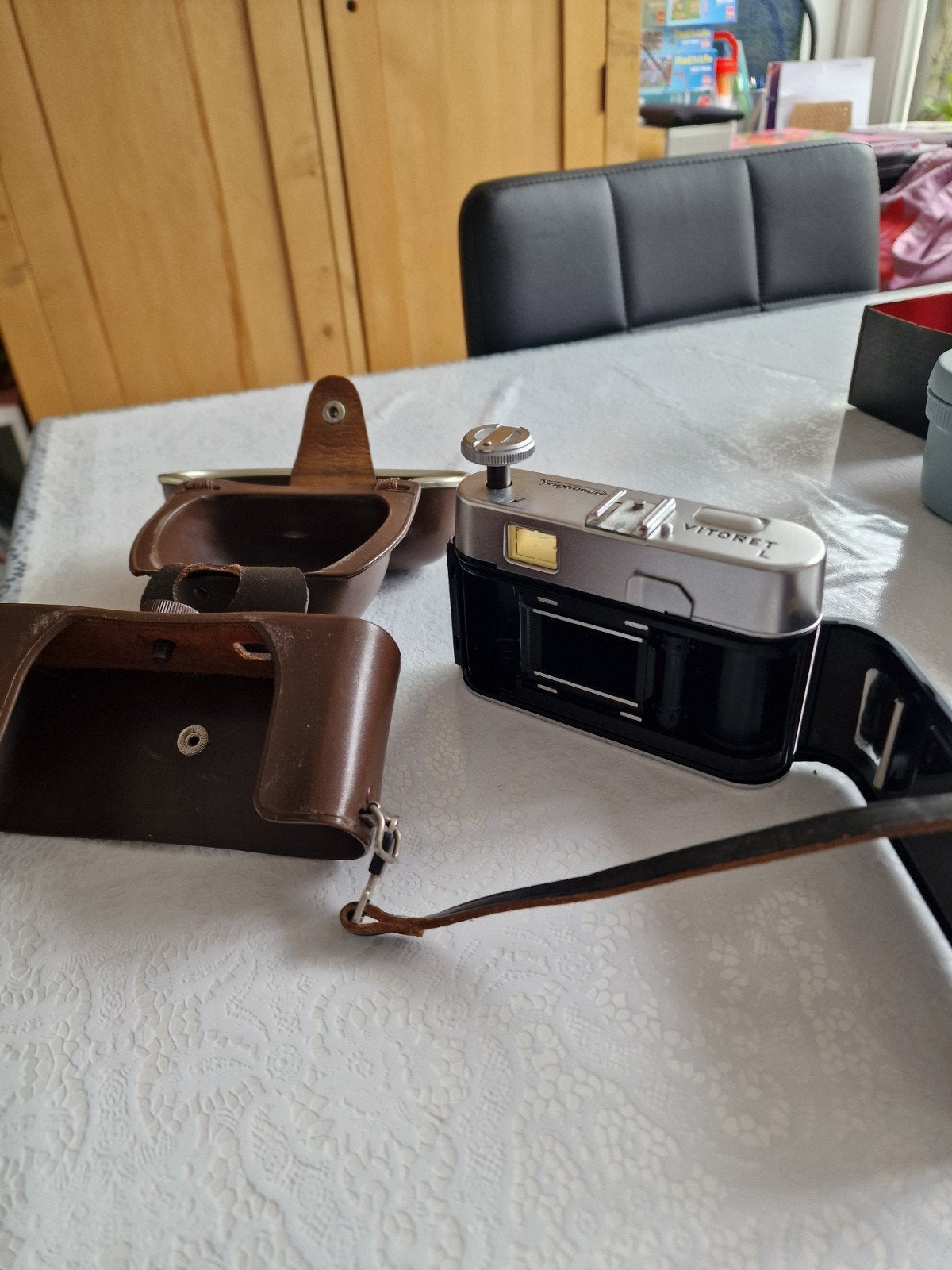 Voigtländer Vitoret L Vintage Camera met Leren Tas, Ophalen of Verzenden, Gebruikt, Compact