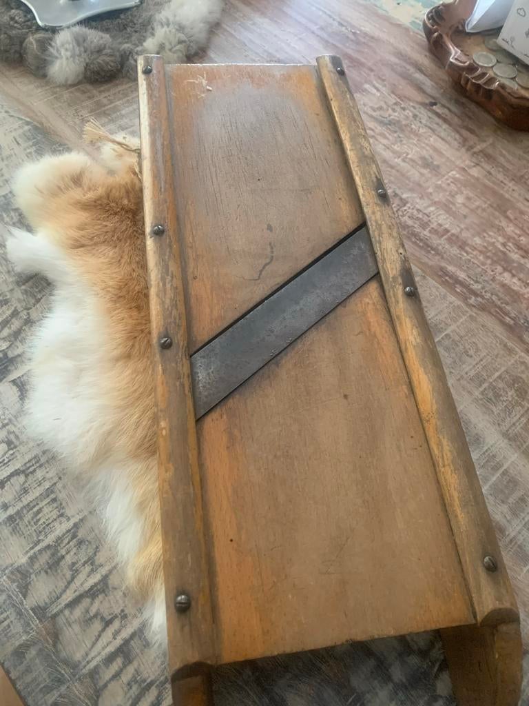Vintage houten mandoline snijder, Ophalen of Verzenden