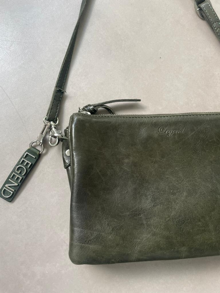 Groene leren tas van Legend, Sieraden, Tassen en Uiterlijk, Ophalen of Verzenden, Gebruikt, Groen