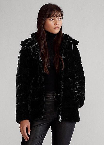 Dames Ralph Lauren winterjas velours velvet jacket plush S, Zwart, Ophalen of Verzenden, Zo goed als nieuw, Ralph Lauren