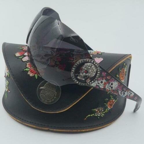 Zonnebril Ed Hardy EHS-042 120 Black - Skulls and Cherry Blo, Overige merken, Zonnebril, Overige kleuren, Nieuw