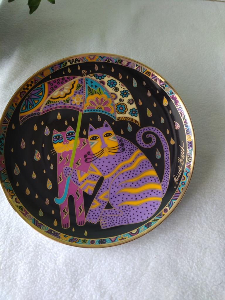 Franklin Mint Laurel Burch Fair Weather Felines Sierbord, Ophalen