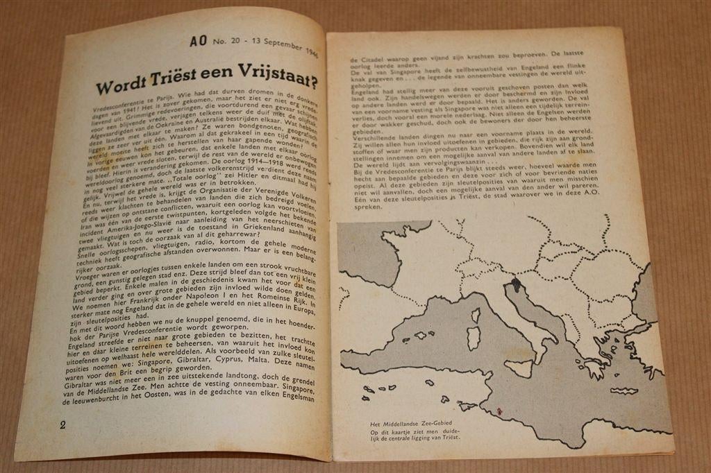 Het Brandpunt Triëst Vrijstaat? [1946] Vintage Boekje, Ophalen of Verzenden, Gelezen, Europa