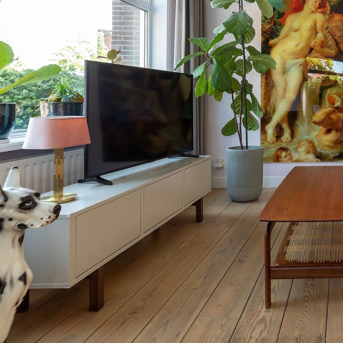 IKEA Stockholm TV kast lichtgrijs/beige walnoot hout, Ophalen, Gebruikt, 150 tot 200 cm, Minder dan 100 cm