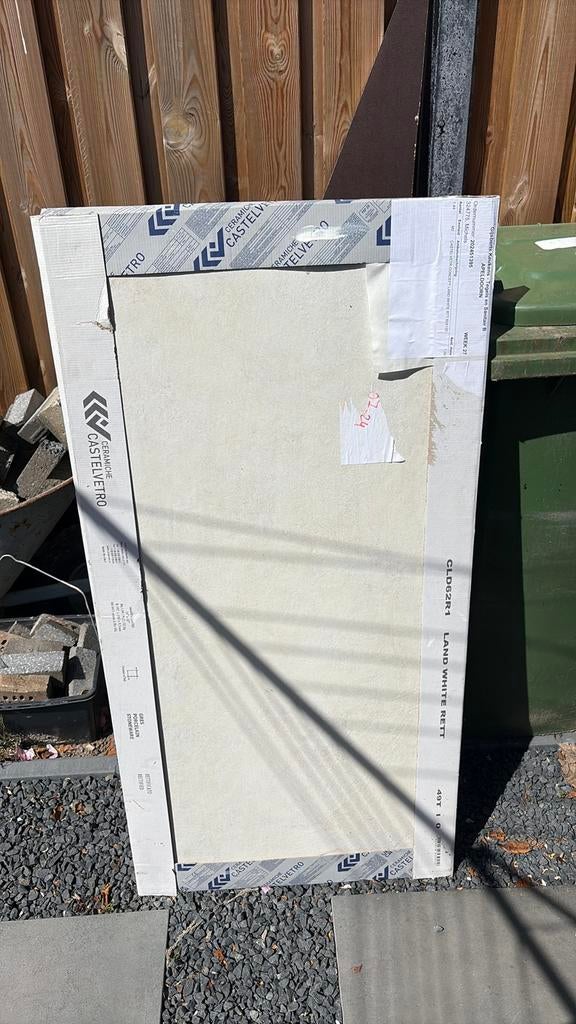 Land white tegel 120x60, Ophalen, 60 cm of meer, Zo goed als nieuw, Minder dan 5 m²