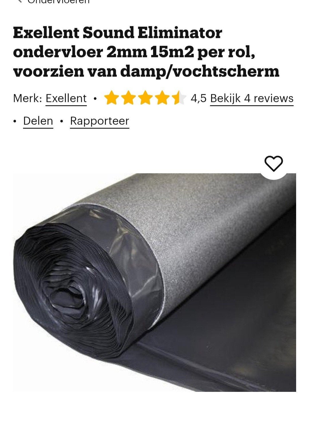 Nieuw 45m2 ondervloer, Ophalen, Minder dan 50 cm, Grijs, Modern